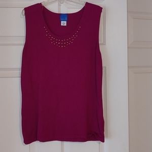 Raspberry Tank Top with Embellisments